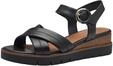 Tamaris Damen Sandalette mit Keilabsatz, schwarz, 41 EU