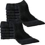 REDBEST Seiftuch 12er-Pack Chicago schwarz Gr&ouml;&szlig;e 30x30 cm - saugstark,