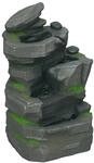 Outsunny Gartenbrunnen, Solar Springbrunnen mit 4 Stufen, Wasserbrunnen mit