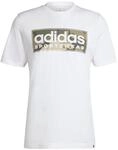 adidas Herren Camo Linear Graphic Tee, White, S