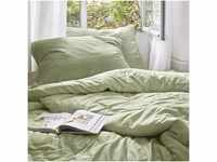 Irisette Seersucker Bettwäsche Easy Granby grün, 1 Bettbezug 135 x 200 cm + 1