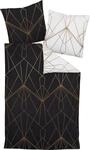 Janine Mako-Satin-Bettw&auml;sche J.D. 155x220 cm + 80x80 cm bronzebraun-schwarz