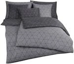 Traumschlaf Mako-Satin Bettw&auml;sche Geo grau 1 Bettbezug 135 x 200 cm + 1...