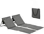Outsunny 2er-Set Strandmatte, faltbar Strandliege mit Tragegurt, Liegestuhl mit