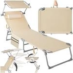 tectake&reg; Sonnenliege klappbar, tragbar, Liege mit Seitentasche, Strandliege,