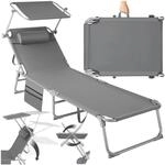tectake&reg; Sonnenliege klappbar, tragbar, Liege mit Seitentasche, Strandliege,