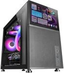 Mars Gaming MC-LCD, Kompaktes Micro-ATX PC-Geh&auml;use, 8" IPS LCD-Display, Seitliches,
