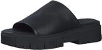 Tamaris Damen Pantolette mit Blockabsatz Leder, schwarz, 41 EU
