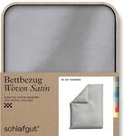 schlafgut Woven Satin Bettw&auml;sche 135x200cm Bettdecke Bezug einzeln, Grey Light...