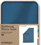 schlafgut Woven Satin Bettw&auml;sche 135x200cm Bettdecke Bezug einzeln, Blue Mid...