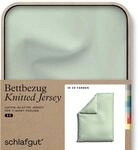 schlafgut Knitted Jersey Bettw&auml;sche 135x200 cm Bio-Baumwolle, Green Light