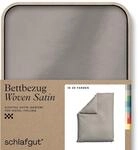schlafgut Woven Satin Bettw&auml;sche 155x220cm Bettdecke Bezug einzeln, Sand Mid...