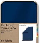 schlafgut Woven Satin Bettw&auml;sche 135x200cm Bettdecke Bezug einzeln, Blue Deep...