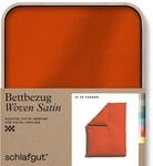 schlafgut Woven Satin Bettw&auml;sche 135x200cm Bettdecke Bezug einzeln, Red Mid...
