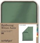 schlafgut Woven Satin Bettw&auml;sche 135x200cm Bettdecke Bezug einzeln, Green Mid...