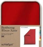 schlafgut Woven Satin Bettw&auml;sche 135x200cm Bettdecke Bezug einzeln, Red Deep...