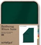 schlafgut Woven Satin Bettw&auml;sche 135x200cm Bettdecke Bezug einzeln, Green Deep...
