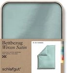 schlafgut Woven Satin Bettw&auml;sche 135x200cm Bettdecke Bezug einzeln, Petrol...