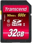 Transcend Ultimate-Speed SDHC Class 10 UHS-1 32GB Speicherkarte (bis 90MB/s Lesen)