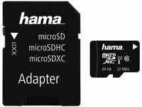 Hama Class 10 microSDXC 64GB Speicherkarte inkl. Adapter (UHS-I) für Foto