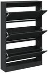 vidaXL Schuhschrank Schwarz 80x21x125,5 cm Holzwerkstoff