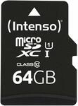 Intenso Premium microSDXC 64GB Class 10 UHS-I Speicherkarte inkl. SD-Adapter (bis zu