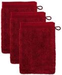 M&ouml;ve Superwuschel Waschhandschuh 15 x 20 cm aus 100% Baumwolle, Ruby 3er Set