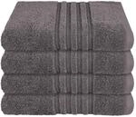 Schiesser Handtuchset Milano - 4-teilig - 50 x 100 cm - Dunkelgrau