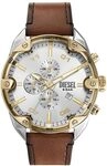 Diesel Spiked Uhr f&uuml;r Herren, Chronographenwerk mit Silikon-, Edelstahl- oder