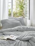 Irisette Seersucker Bettw&auml;sche Easy Granby Silber, 1 Bettbezug 155 x 220 cm + 1
