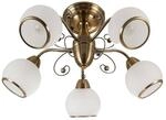 Lindby Deckenlampe Glas Metall altmessing, Deckenleuchte &Oslash; 59 cm 5x E14 max. 40W