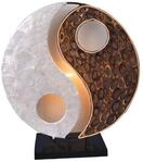 Woru Deko-Leuchte YING YANG NATUR, rund, Natur-Material, H&ouml;he ca. 30 cm