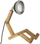 MR WATTSON Original LED Tischlampe MINI Esche natur Metall Army Green