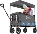 Sekey XXL Bollerwagen Faltbar Kinder 150L 150KG, Faltbarer Bollerwagen mit Dach