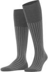 FALKE Herren Kniestr&uuml;mpfe Shadow M Kh Baumwolle lang gemustert 1 Paar, Grau Steel