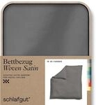 schlafgut Woven Satin Bettw&auml;sche 200x200cm Grey Mid, Hotelqualit&auml;t 