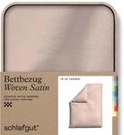 schlafgut Woven Satin Bettw&auml;sche 155x220cm Bettdecke Bezug einzeln, Red Light...