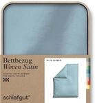 schlafgut Woven Satin Bettw&auml;sche 155x220cm Blue Light, Hotelqualit&auml;t 