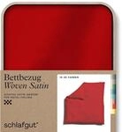 schlafgut Woven Satin Bettw&auml;sche 200x200cm Red Deep, Hotelqualit&auml;t 