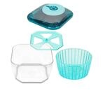 Genius Nicer Dicer Chef Professional Salatschleuder mit Deckel | Set 4-tlg. Zubeh&ouml;r,