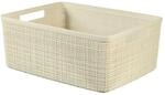 Curver Korb Jute 100% Kunststoff Recycelt Rechteckig, Wei&szlig; Rot, M: 12 l