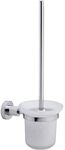 tesa LOXX WC-Garnitur, satiniertes Glas und verchromter Edelstahl -