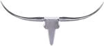 FineBuy Bull Geweih L Wanddekoration 125cm breit Alu Aluminium Silber