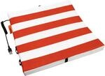 Bumfire beheizbares Sitzkissen Outdoor, Akku-Heizkissen USB, Rot/Wei&szlig; | 35 x 35 cm,