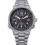 Citizen Pilot CB0240-88E Eco Drive Funkuhr f&uuml;r Herren, Stahl, schwarzes Zifferblatt
