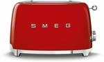 Smeg, 2x2 TSF01RDEU -Toaster, 2 Schlitze f&uuml;r 2 Scheiben, 6 Vergoldungsniveaus,