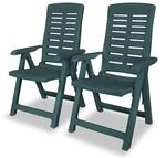 vidaXL 2X Gartenstuhl Verstellbar Kunststoff Gr&uuml;n Klappstuhl Campingstuhl