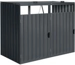 AXI Owen M&uuml;lltonnenbox aus Metall in Anthrazit f&uuml;r 2 Tonnen 