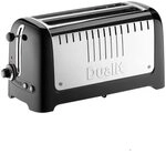 Dualit LITE Toaster 4 Scheiben Schwarz, extra breite 36-mm-Schlitze,
