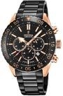 Festina Herren Uhr Analog aus Edelstahl Keramik Schwarz - Quarzwerk - Chronograph -